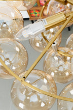 Amber Bubble Glass Chandelier