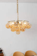Amber Bubble Glass Chandelier