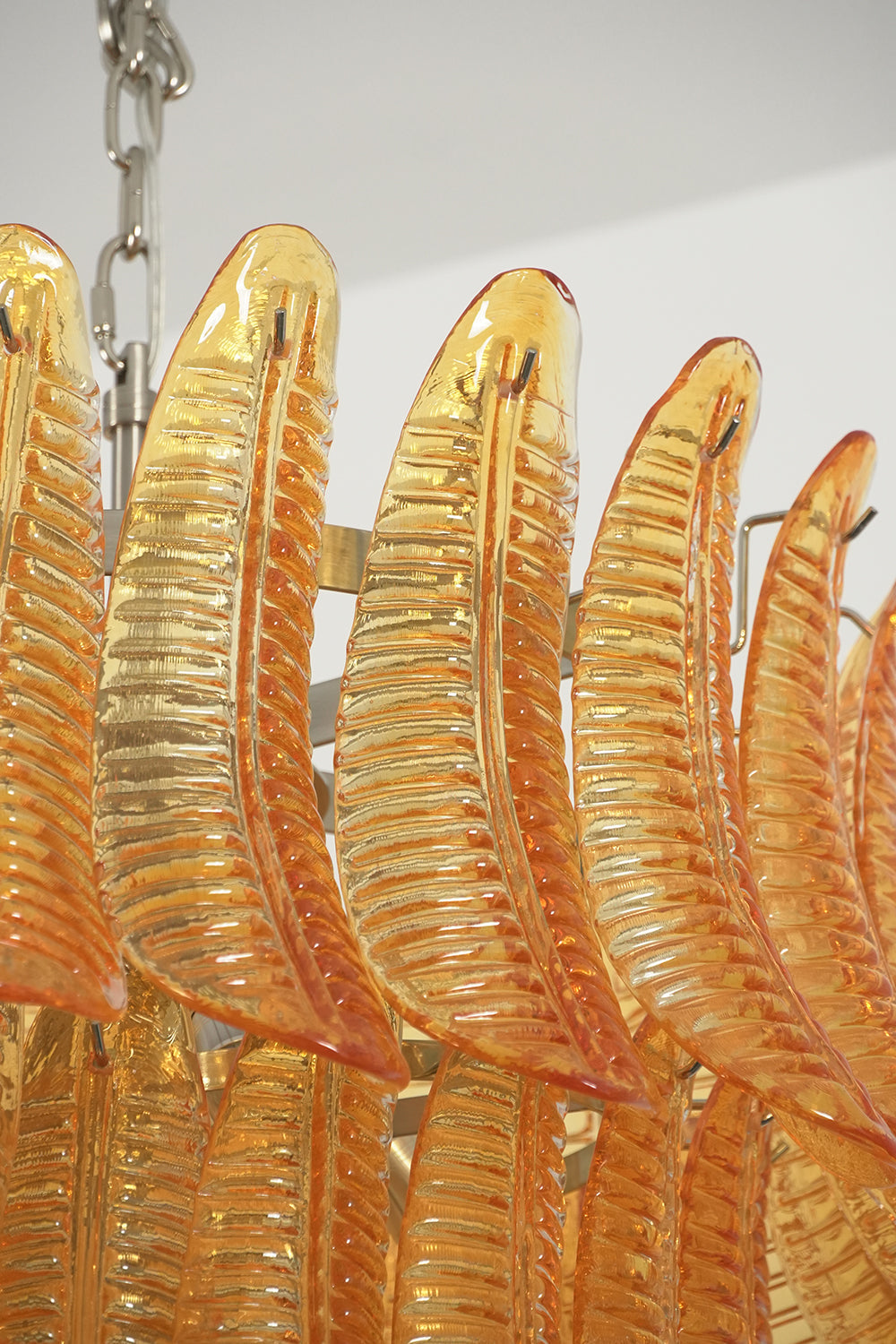 Aurelia Helix Amber Glass Cascade Chandelier