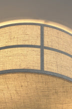 Crosshatch Linen Fabric Flush Mount Ceiling Light