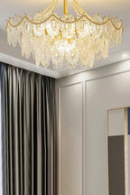 Embossed Pearls Glass Chandelier