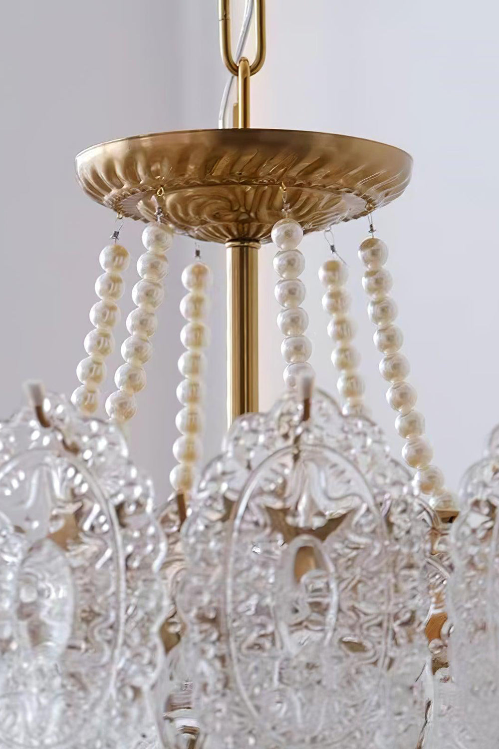 Embossed Pearls Glass Chandelier