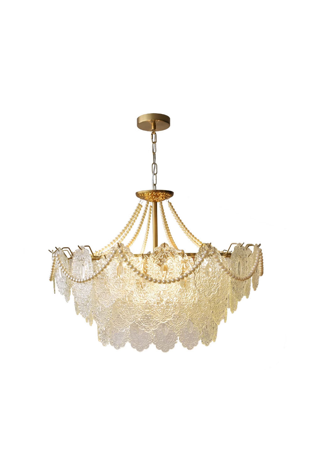 Embossed Pearls Glass Chandelier