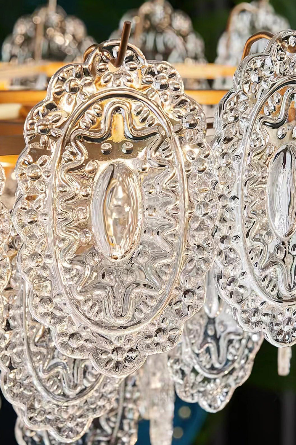 Embossed Pearls Glass Chandelier