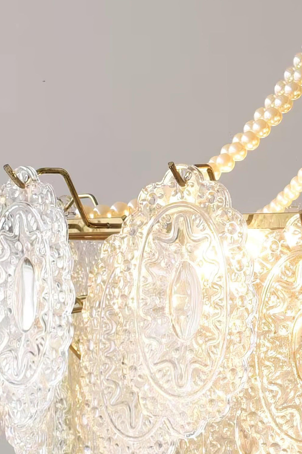 Embossed Pearls Glass Chandelier