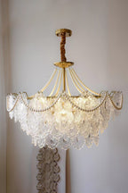 Embossed Pearls Glass Chandelier