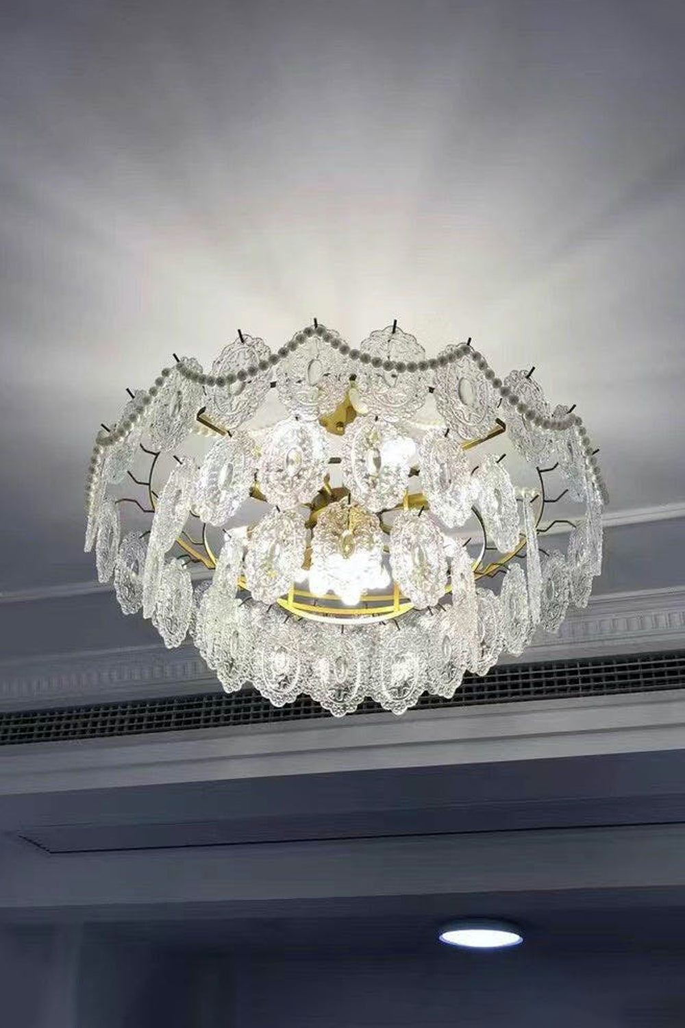 Embossed Pearls Glass Chandelier