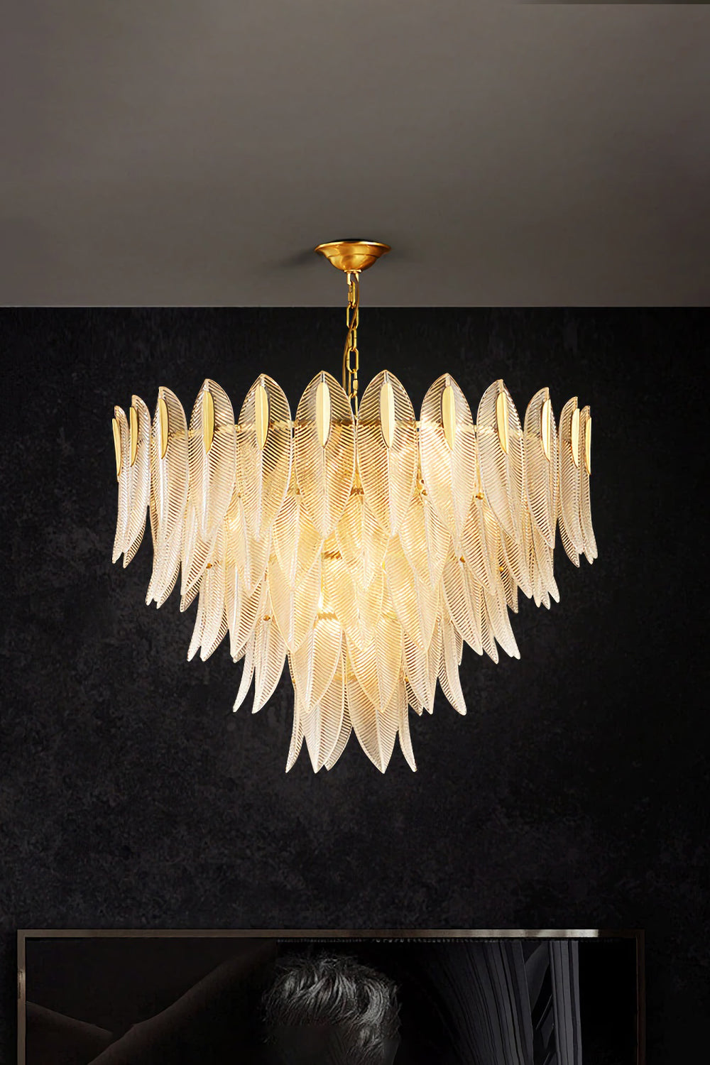 Glass Feathers Chandelier