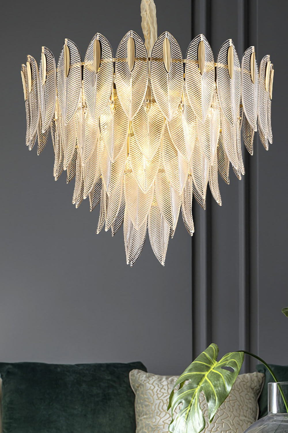 Glass Feathers Chandelier