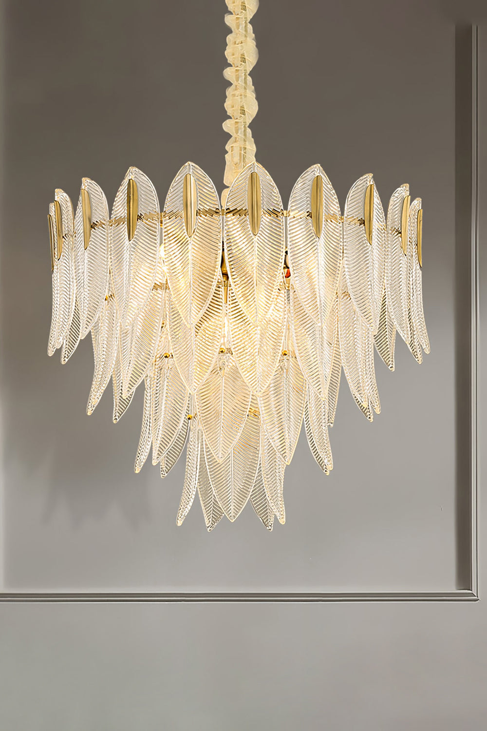 Glass Feathers Chandelier