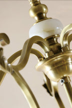 Golden Scroll-Lantern Chandelier