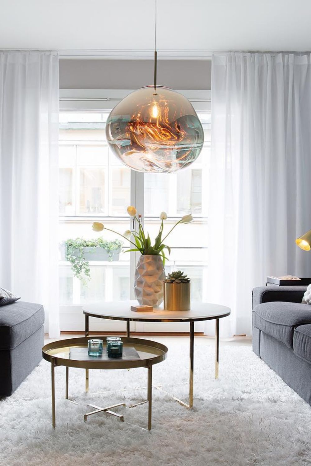 Metallic Lava Glass Pendant Lamp