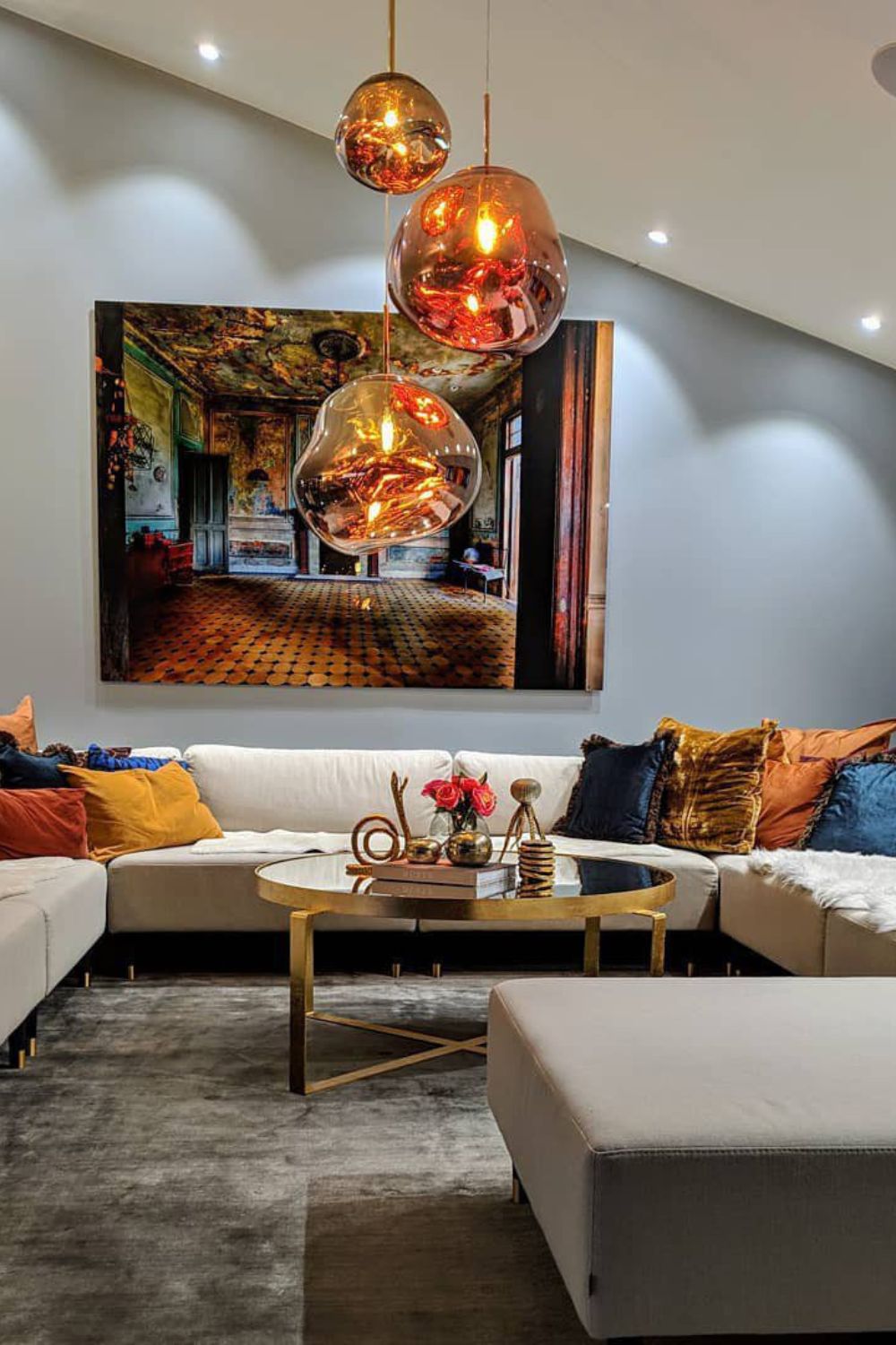 Metallic Lava Glass Pendant Lamp
