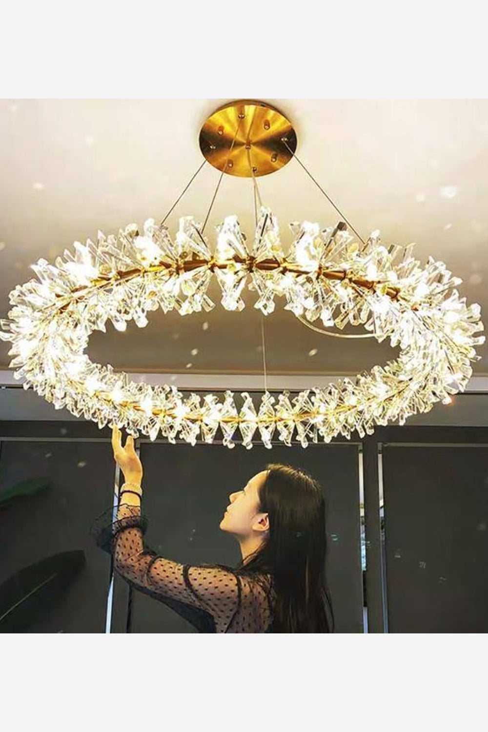 Mira Crystal Ring Chandelier