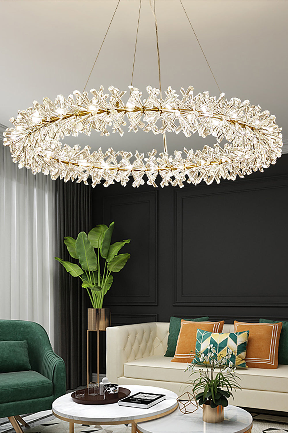 Mira Crystal Ring Chandelier