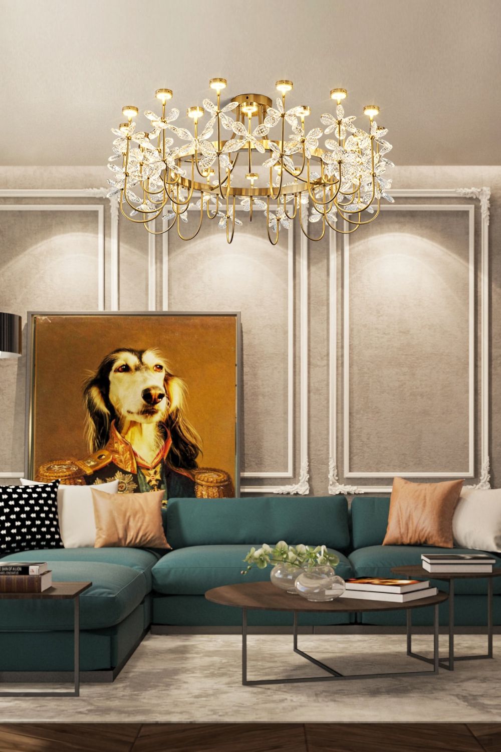 Olander flower crystal chandelier
