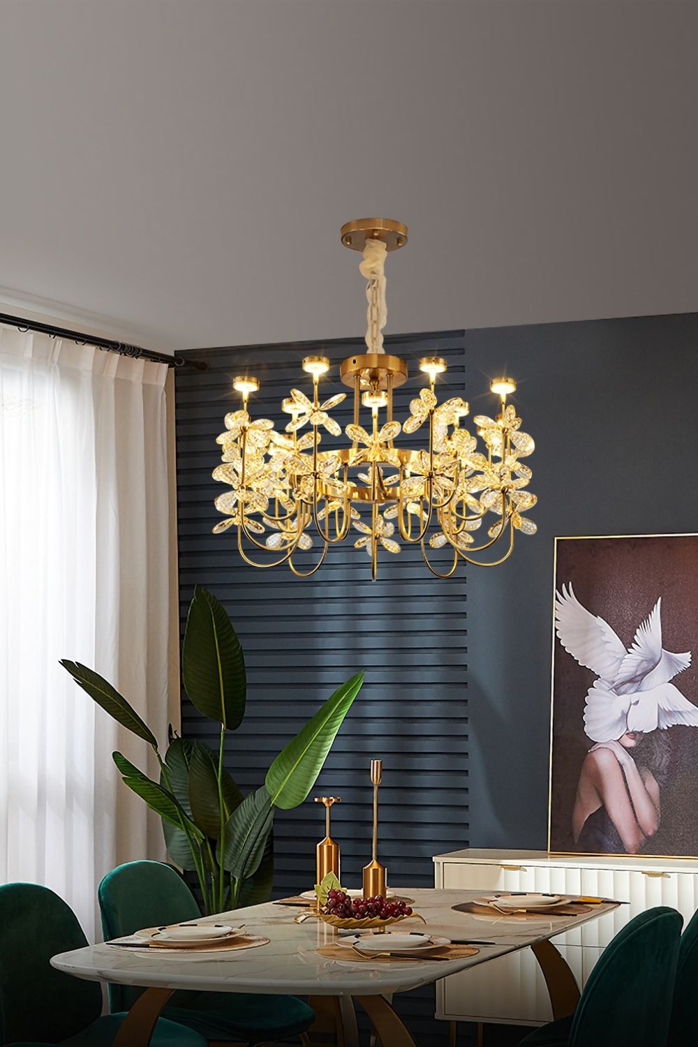 Olander flower crystal chandelier