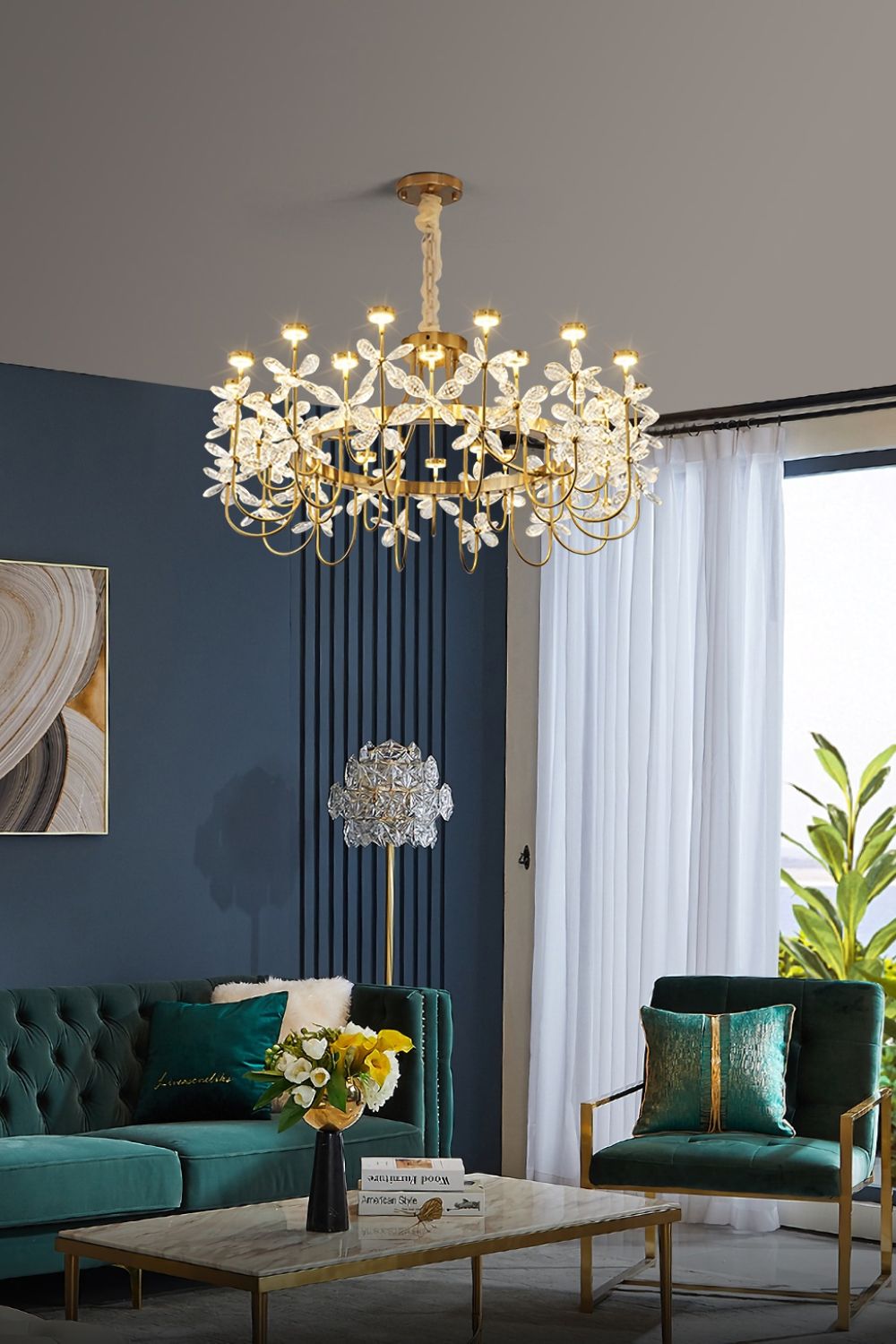 Olander flower crystal chandelier