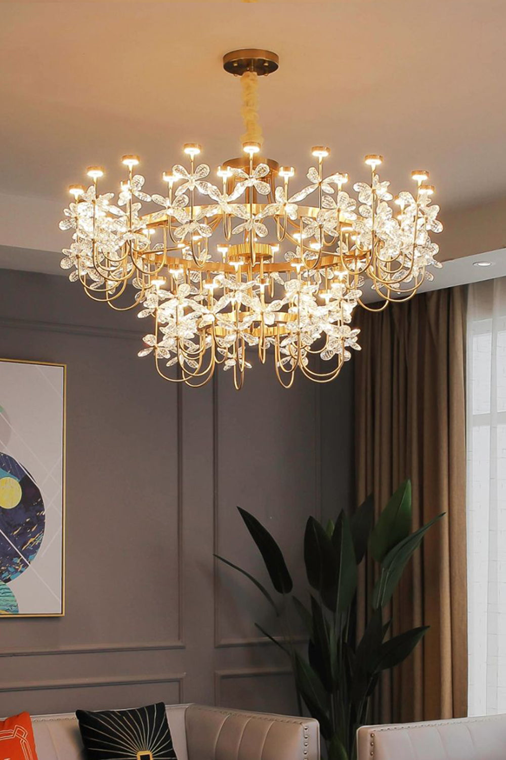 Olander flower crystal chandelier