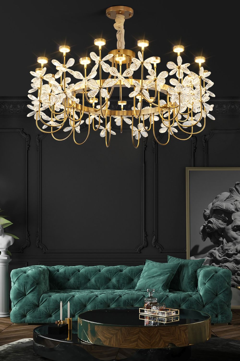 Olander flower crystal chandelier