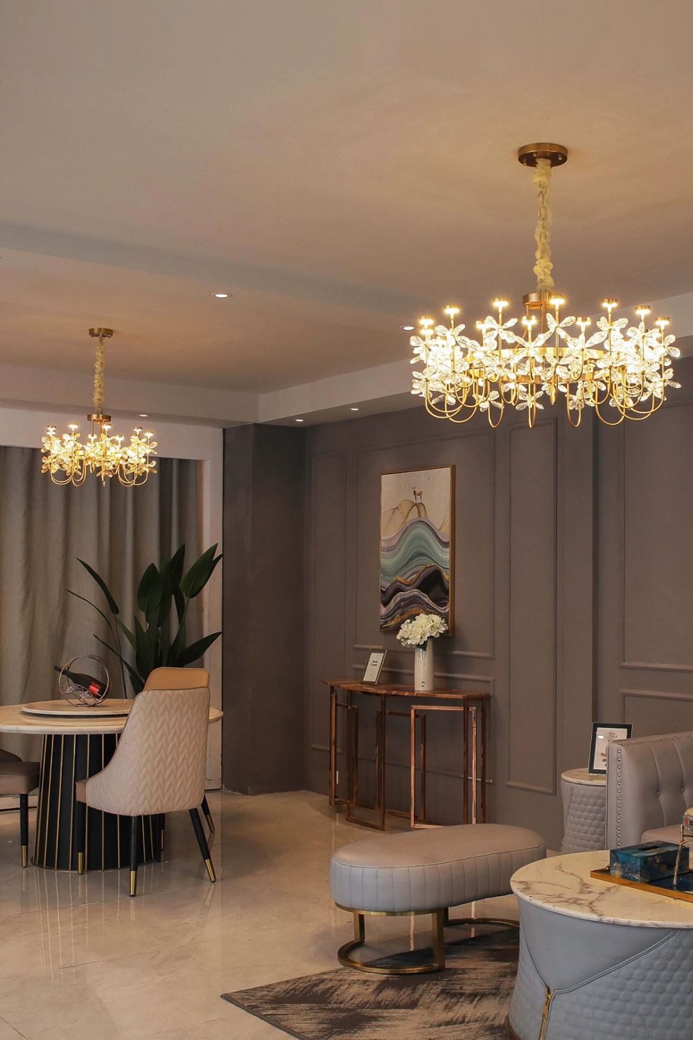 Olander flower crystal chandelier