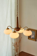 Walnt glass Chandelier