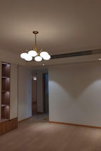 Walnt glass Chandelier