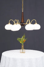 Walnt glass Chandelier