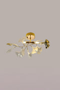 Porcelain Ginkgo Leaf Ceiling Light