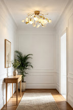 Porcelain Ginkgo Leaf Ceiling Light