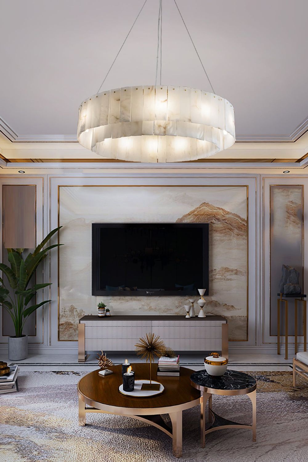 Rock Alabaster Chandelier