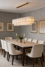 Selenite Layer Rectangular Chandelier