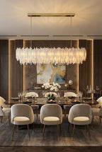 Selenite Layer Rectangular Chandelier