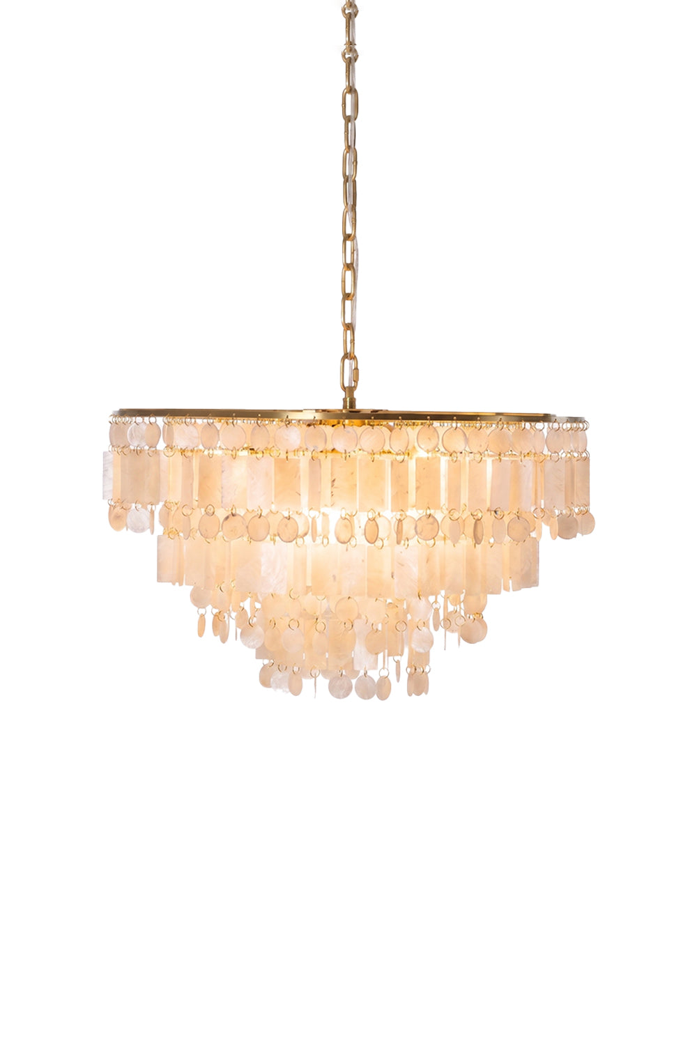 Seraphina Capiz Cascade Metal Chandelier