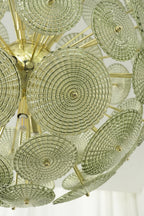 Sunburst Glass Disc Chandelier