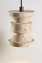 Travertine Carved Pendant Light