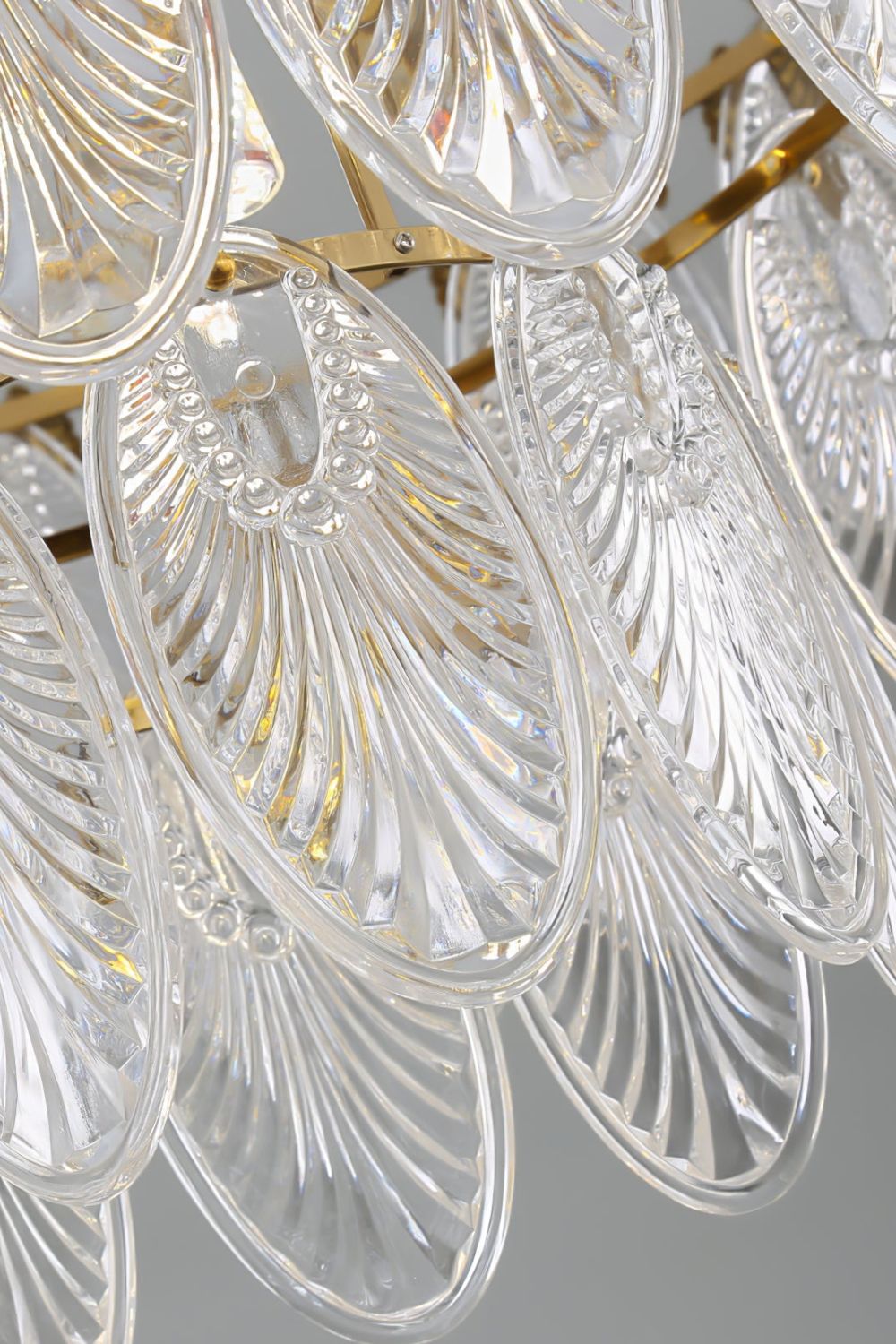 Vintage Crystal Leaf Chandelier