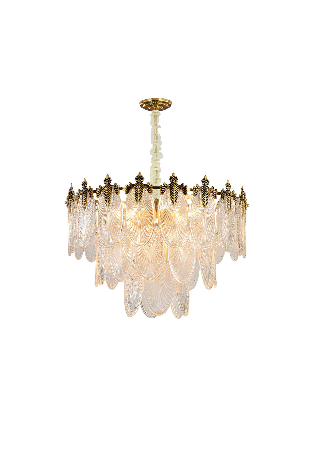 Vintage Crystal Leaf Chandelier