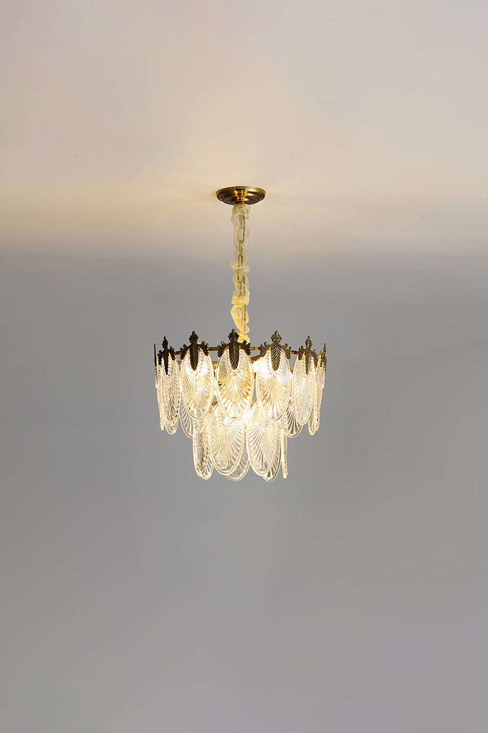 Vintage Crystal Leaf Chandelier