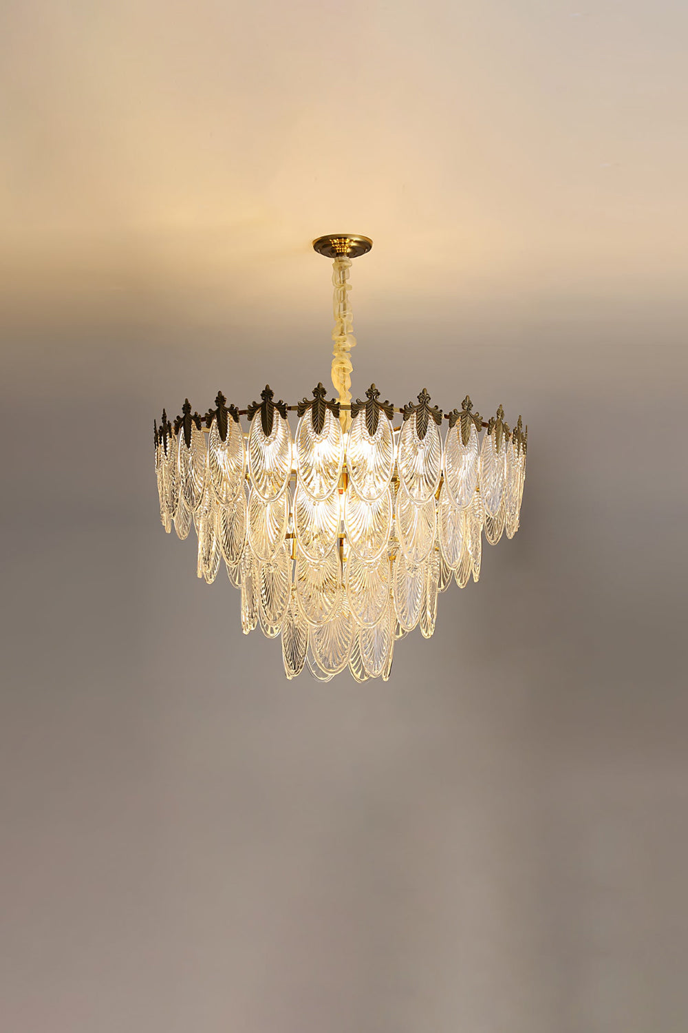 Vintage Crystal Leaf Chandelier