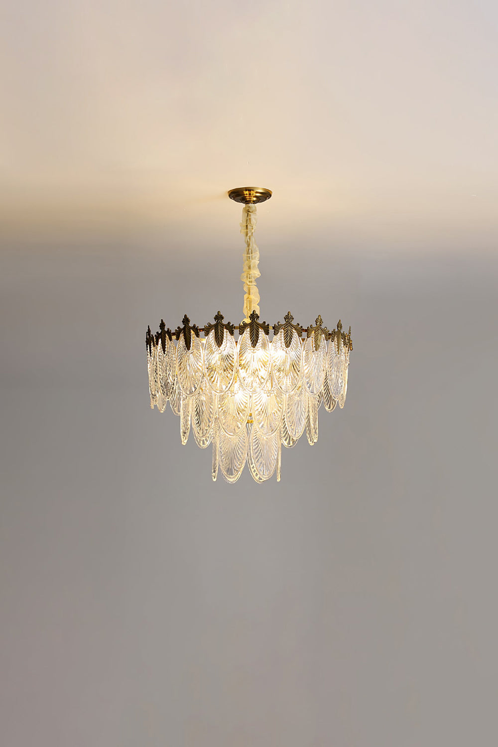 Vintage Crystal Leaf Chandelier