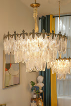 Vintage Crystal Leaf Chandelier