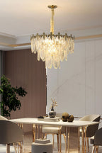 Vintage Crystal Leaf Chandelier