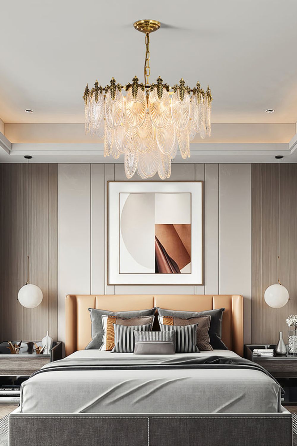 Vintage Crystal Leaf Chandelier