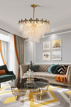 Vintage Crystal Leaf Chandelier