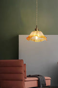 Vintage Lotus Blossom Glass Pendant Light
