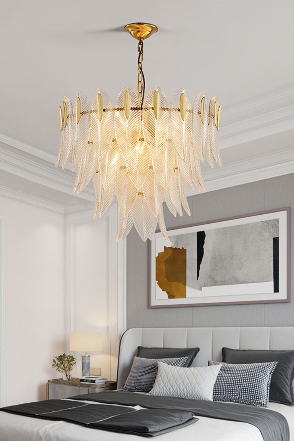 Glass Feathers Chandelier