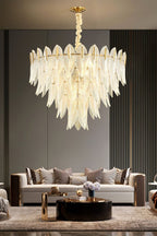 Glass Feathers Chandelier