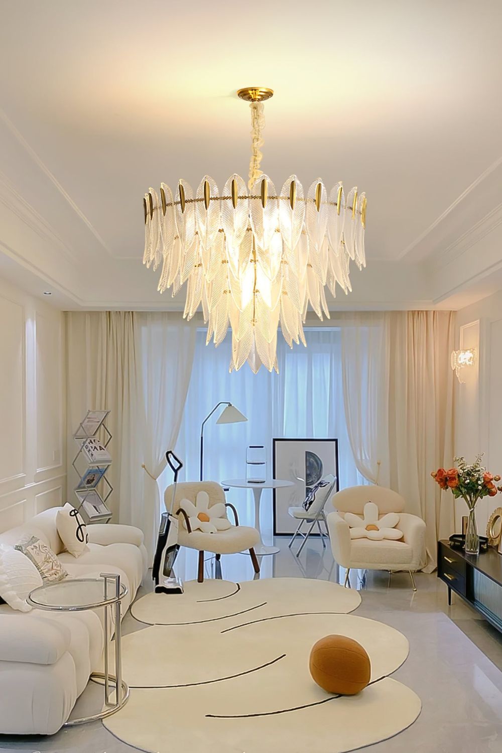 Glass Feathers Chandelier