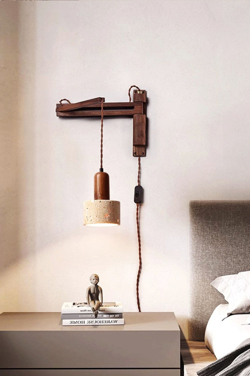 Adjustable Travertine Dome Wall Sconce
